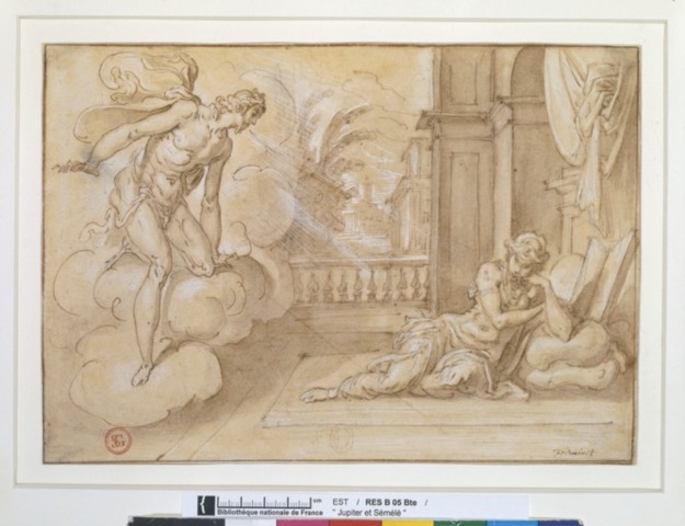 Martin Fréminet (1567-1619), La Sibylle Erythrée Plume et encre brune, lavis brun, rehauts de blanc © BnF, département des Estampes et de la photographie