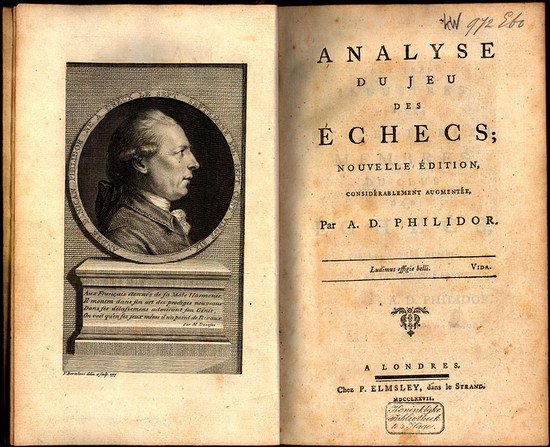 Page de Titre de l'Analyse du jeu des échecs de François-André Danican Philidor, édition de 1777. D.R.